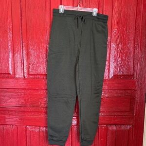 Men's Blue Ice Fleece Lined Olive Green Jogger Pants